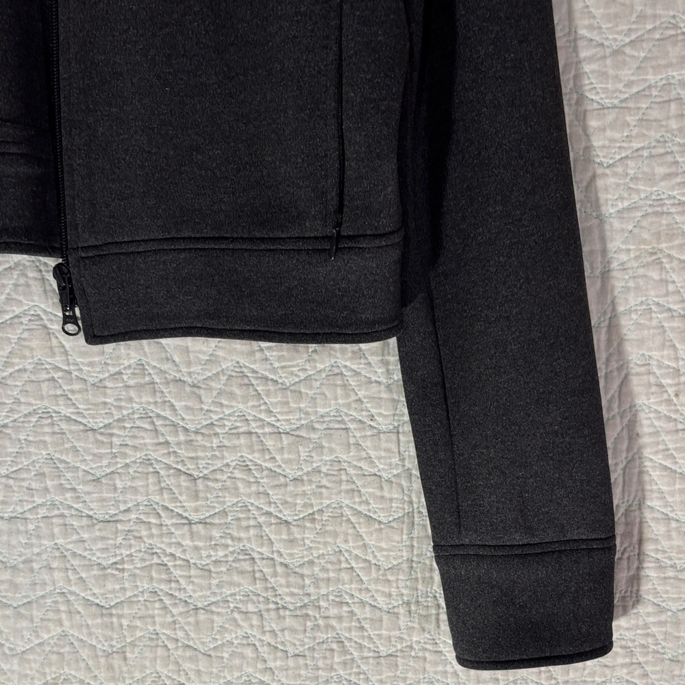 Express Black Cropped Bomber Jacket with Classic Collar - Picture 7 of 12